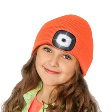 Unisex Beanie With The Light Kids Boys Girls USB Rechargeable Headlamp Cap Hat