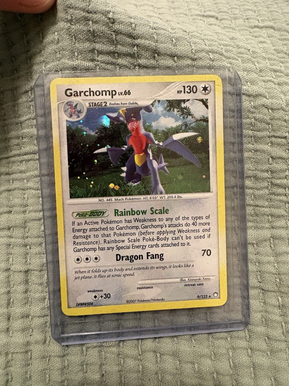 Pokémon Garchomp 2007 Holo Card LV.66 9/123 Mysterious Treasures