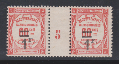 FRANKREICH KLASSIK STEUER 53 PAAR JAHRGANG 5 NEU OHNE SCHARNIER MNH WERT 140 €