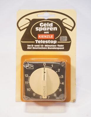 True Vintage original Kienzle Telestop Telefonuhr 8- und 12-Minuten-Takt in OVP