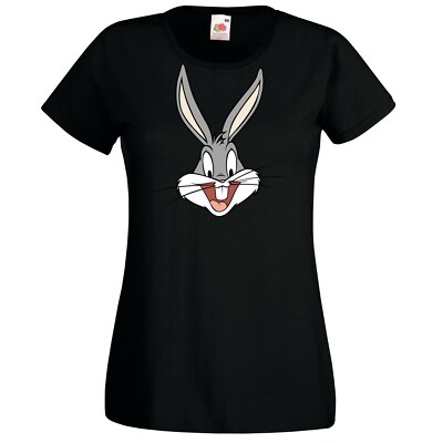 Youth Designz Bunny Bugs Damen T-Shirt Print Space Logo Cartoon Jam Lustig Fun