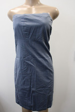 Gap Dress Womens Size 8 Blue A-Line Strapless Back Zip Closure Pleated