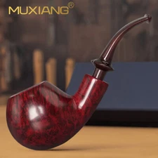 MUXIANG Briar Wooden Tobacco Pipe Handmade Smooth Freehand Pipe 10 Smoking Tools