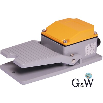 G&W Heavy Duty Foot Switch Momentary Hands Free AC 15A SPDT NO NC Aluminum Body