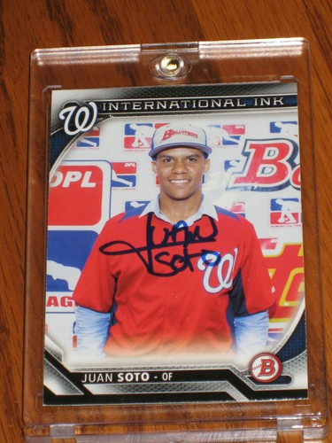 Juan Soto 2016 AUTOGRAPHED Bowman International Ink #II-JS Rookie Card - JSA LOA - Picture 2 of 11