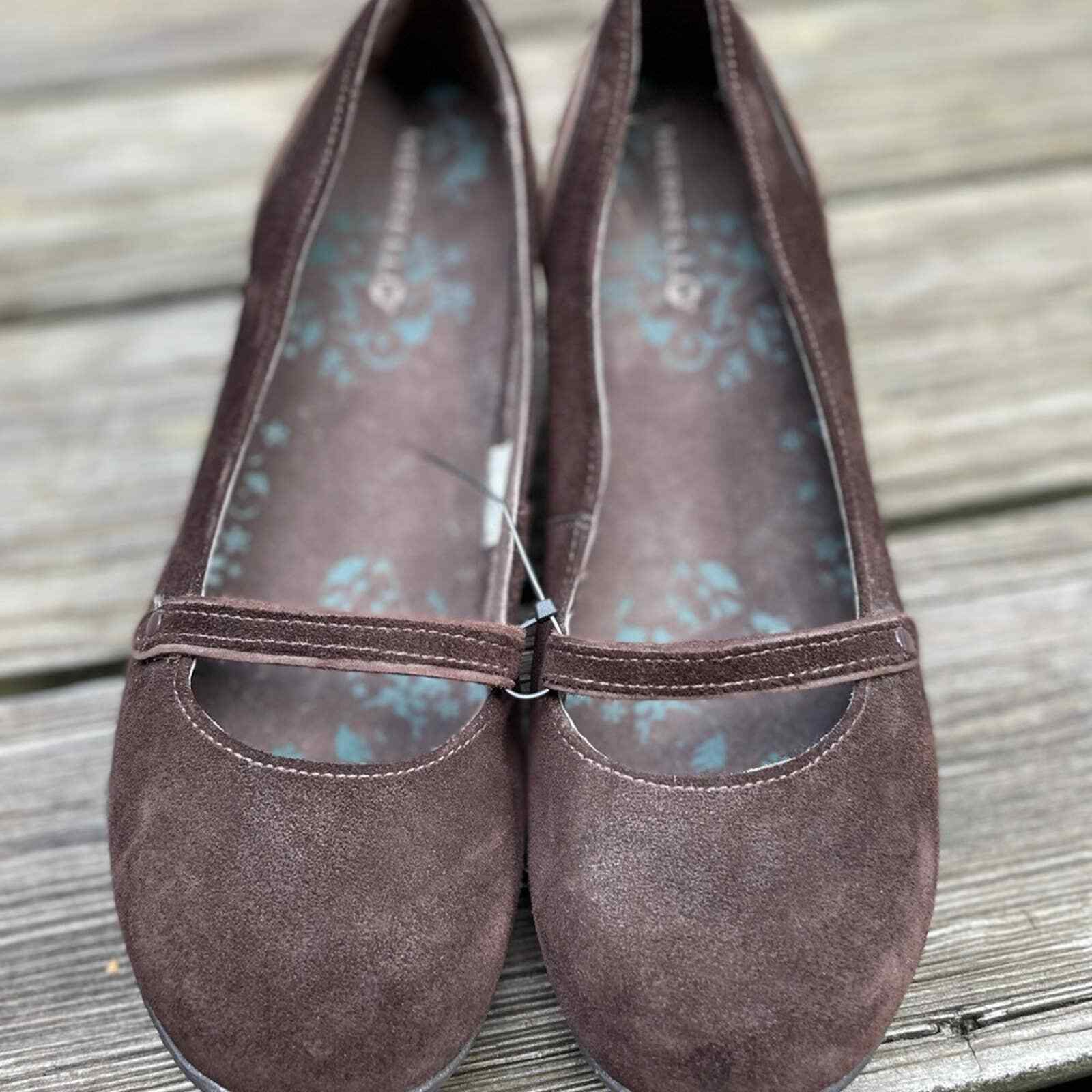 Merrell Petunia Marrone Scamosciato Slip On Zeppa Tacchi Suola Vibram