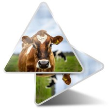 2 x Triangle Stickers 10 cm - Jersey Cow Cattle  #2100