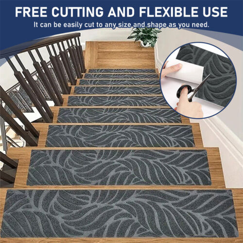 1-15 Pack Non-Slip Stair Treads Floor Mat Carpet Staircase Pad Protection Cover