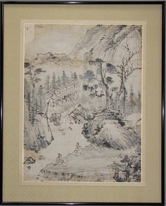 A Fine Korean Landscape Painting with Two Scholars (山水人物圖)-19th C. | eBay