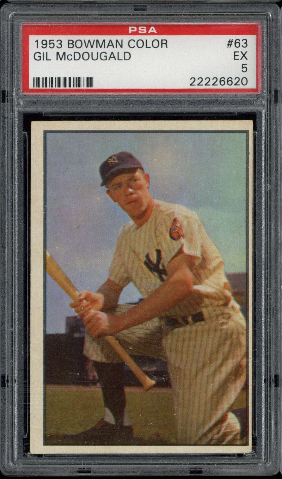 1953 Bowman Color #63 Gil McDougald Yankees PSA 5 EX ID:452607