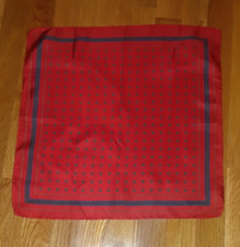 Red Blue Geometric 100 Silk 16" Pocket Square