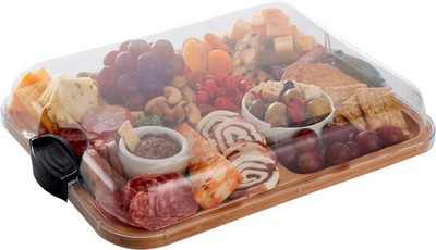 Farberware Build-A-Board Cutting Board with Compartments and Clear Locking Lid f