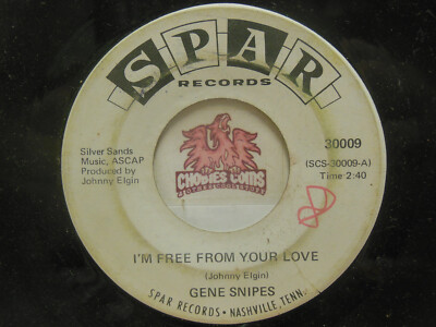 Gene Snipes   I'm Free From Your Love / Cat In The Corner, 45 RPM Fair/Low (20B)
