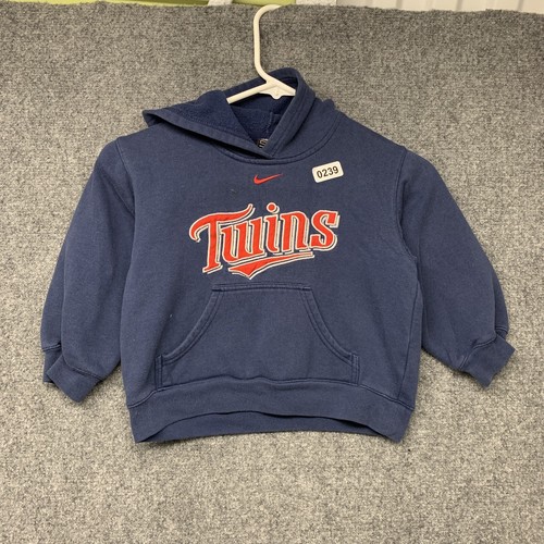 Vintage Twins Hoodie Youth Size 5 Blue Short Sleeve Center Swoosh Y2K Boys - Picture 6 of 14