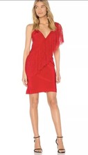 DIANE VON FURSTENBERG DVF Lipstick Red Sleeveless Ruffle Front Lace Dress, 6