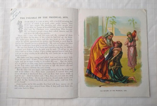 Stories From The Bible 1903 McLoughlin Bros. NY Softcover Color Litho Illustr - Picture 3 of 9