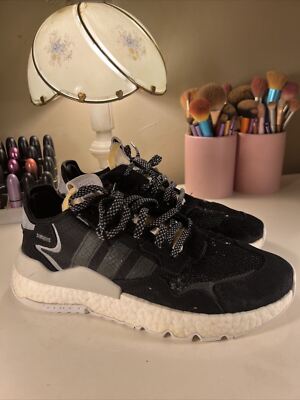 Adidas Nite Jogger Sneakers Size 9 Black CG6253 Running Athletic