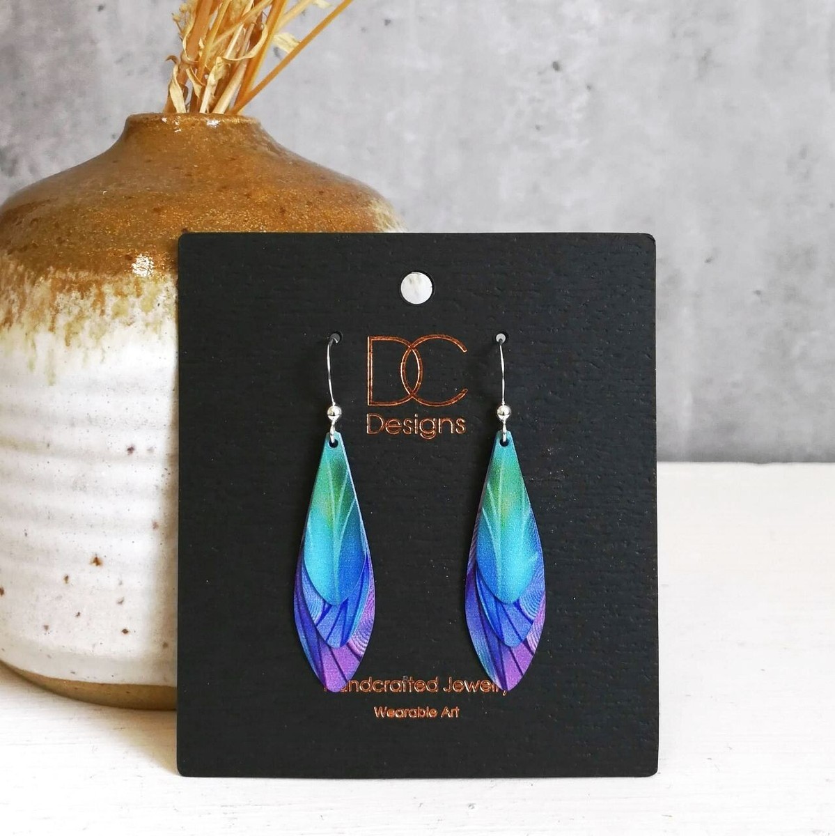 DC Designs Green Blue Purple Art Print Triple Layered Teardrop