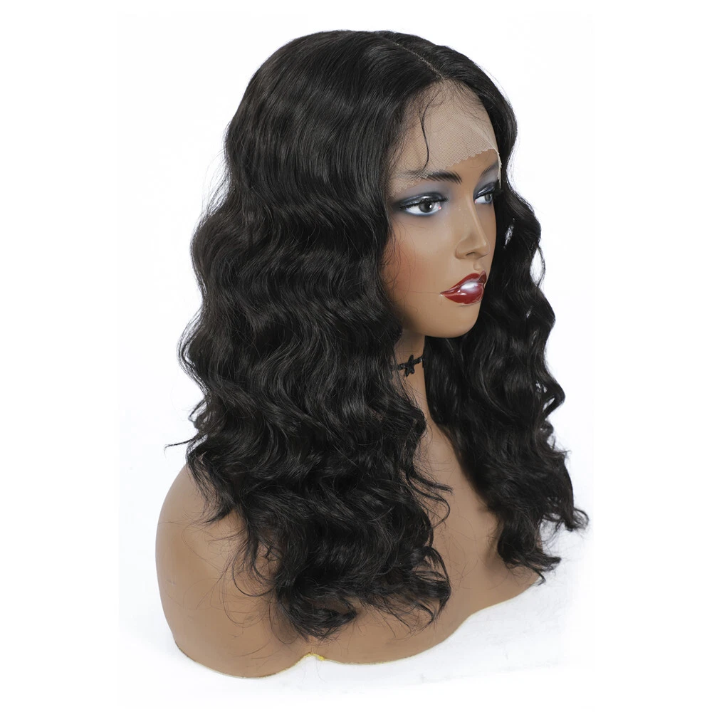 SYNTHETIC LACE FRONT WIGS BLACK WOMEN LOOSE WAVE MIDDLE PART