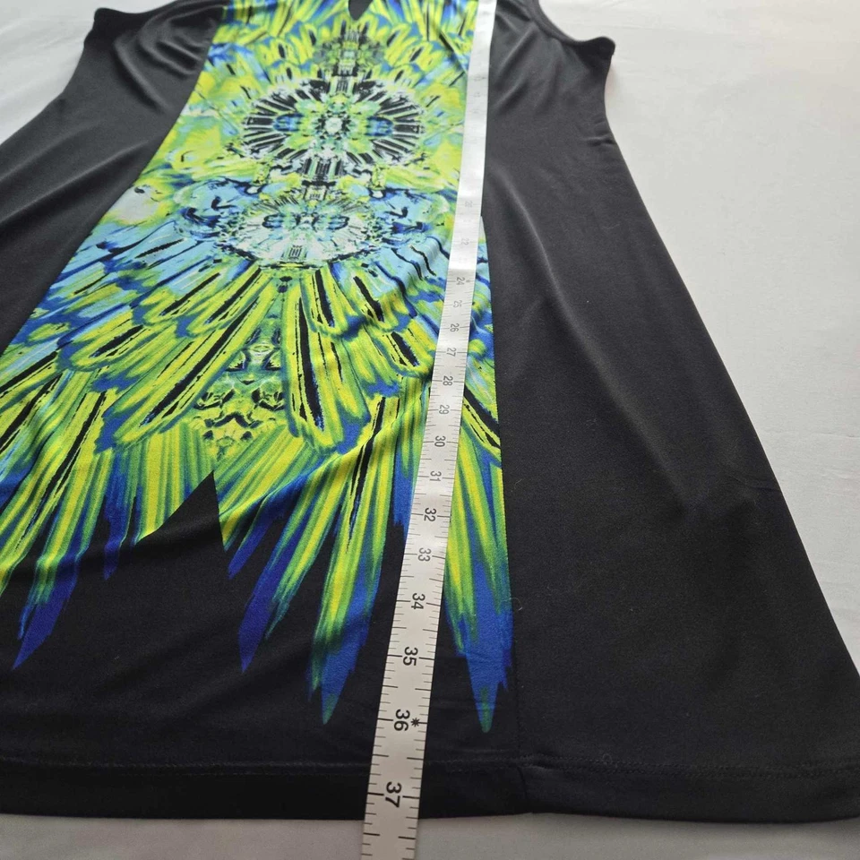 Vestido de Trabajo Sandra Darren 14 Verde Negro Azul Tropical Sin Mangas Foto 2 de 4