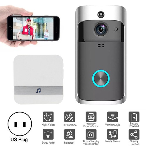 Wireless Doorbell Video Door Bell WiFi Smart Intercom Ring Security Phone Camera - Picture 3 of 42