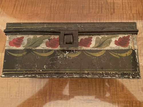Antique 1830s New England Toleware Tin Box - Picture 6 of 9