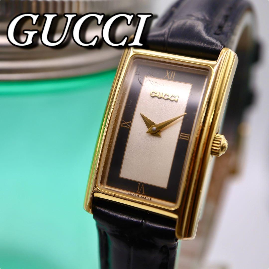 美品 GUCCI スクエア ゴールド ローマン レディース腕時計 1145 Gucci Roman Square Gold Ladies Watch 1145 Women's Watch | eBay