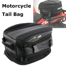 Motorcycle Rear Tail Seat Bag Saddle Luggage Shoulder Carry Waterproof+Cover