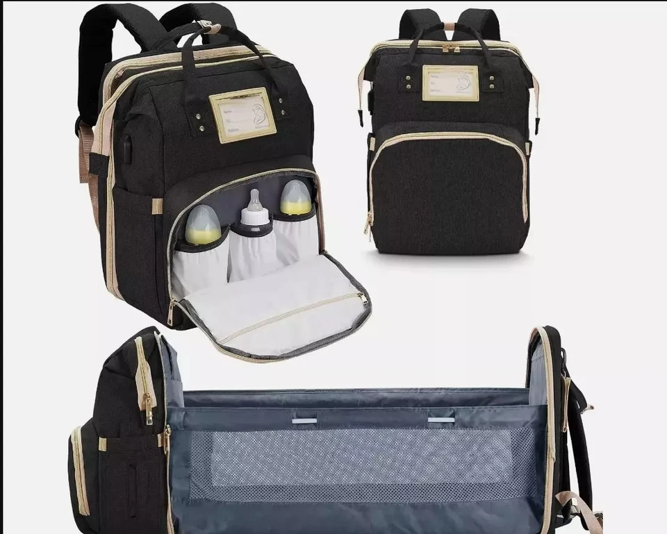 Mochila Bolsa de Pañales para Bebé Multifunción con Cambiador Bolsa de Viaje para Mamá-B Foto 3 de 4