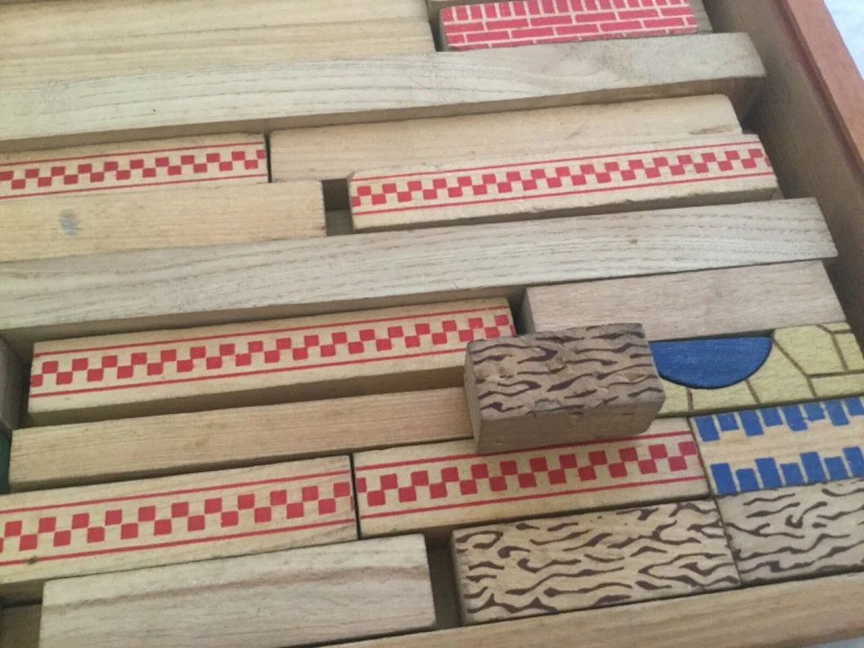 Vtg. Children’s Wooden Building Block Set - Image 4 of 4