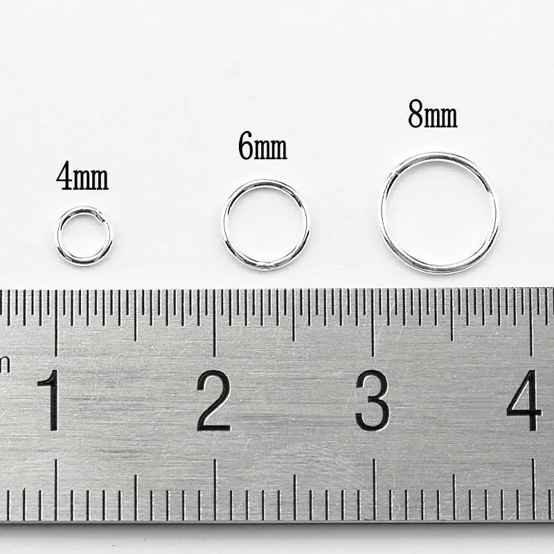 925 Sterling Silver single open Jump Rings 4 6 8mm Jewellery Making  Findings