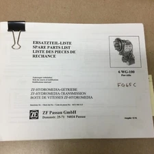 ZF 6WG-100 PARTS CATALOG MANUAL BOOK LIST Automatic Transmission 4651.006.015