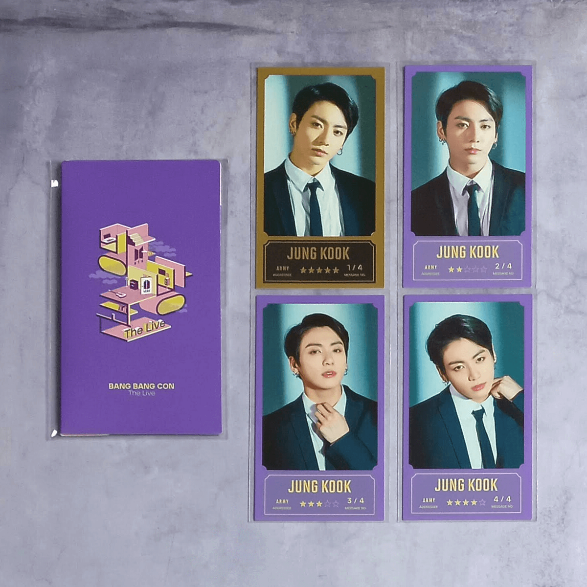 新品 公式 BANGBANGCON PREMIUM PHOTO JUNGKOOK BTS 2020 Bang Bang Con The Live Official Message Photo Card