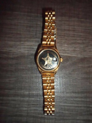 Vintage Women's Champaign County Sheriff's Office Gold Plated Stainless Watch 