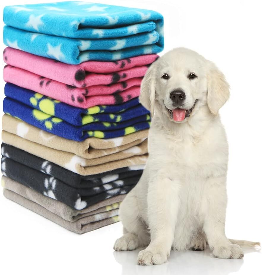 Pack of Dog Blankets Soft Fleece Puppy Blankets Washable Sleep