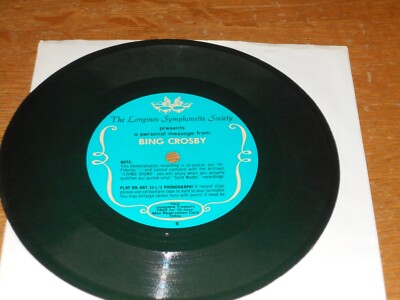 FLEXI DISC,  BING CROSBY.  PERSONAL MESSAGE. 