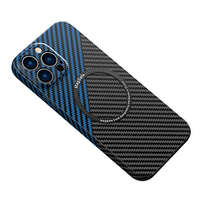 Fr iPhone 16 15 14 13 12Pro Max Magsafe Case Carbon Fiber Magnet Slim Hard Cover