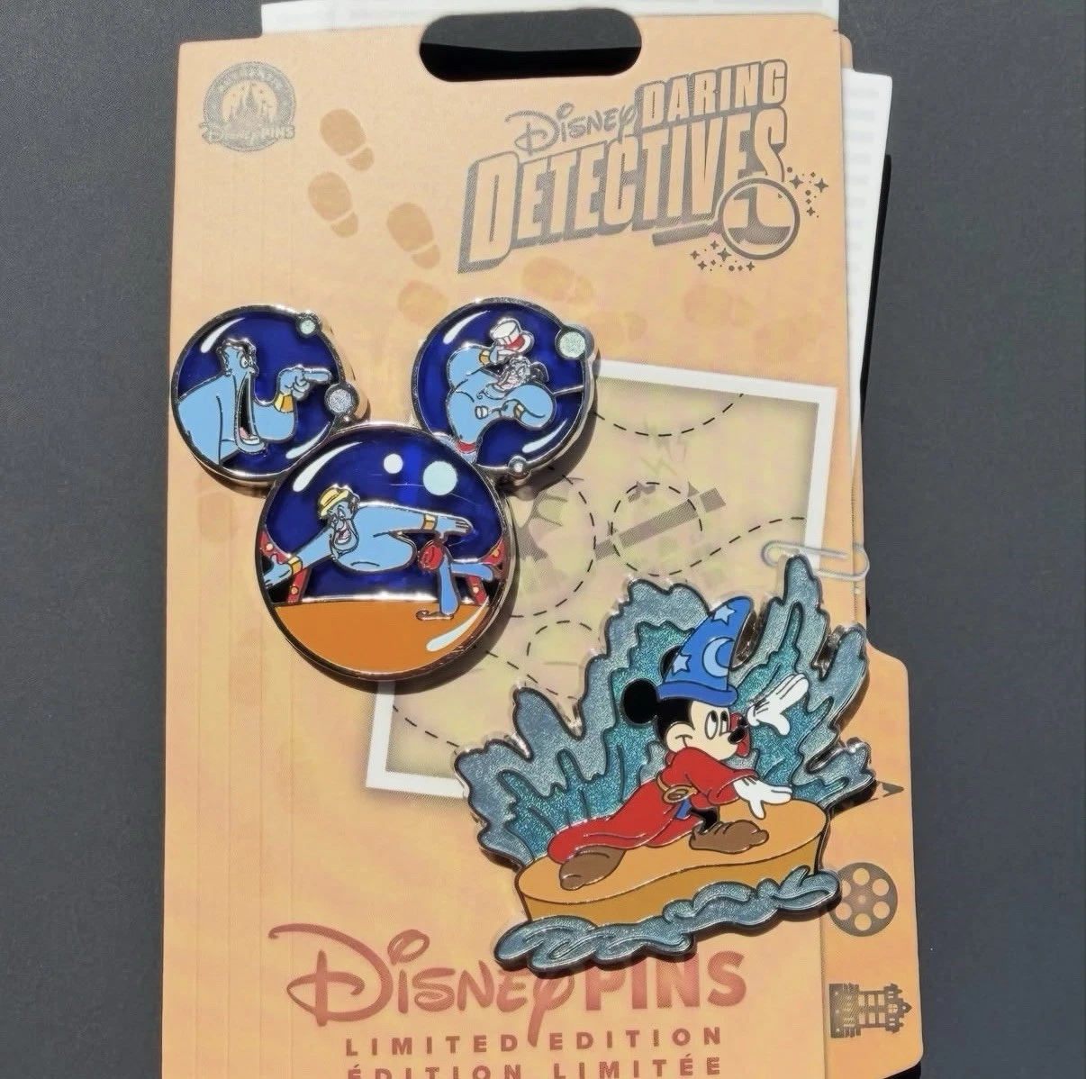 Disney Parks 2026 Daring Detectives Fantasmic Sorcerer Mickey Mouse LE Pin New