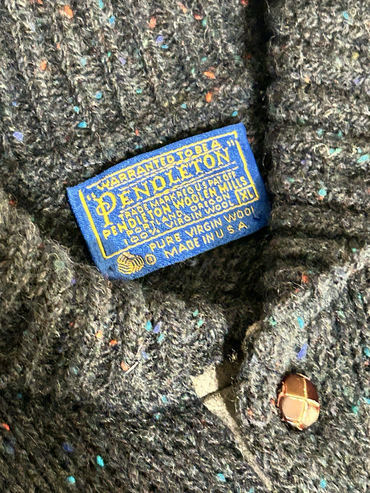 Pendleton Elbow Patch 100% Virgin Wool Grey Sweat… - image 5