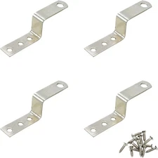 4 Pcs Z Shaped Metal Corner Brace Brackets with Screws for Wood Shelf Furniture