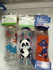 Vintage Gerber Decorator Nurser Bottle 9 Fl Oz 90s Retro Baby Gear