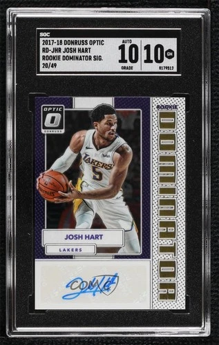 2017-18 Donruss Optic Rookie Dominator Signatures 20/49 Josh Hart SGC 10 Auto RC