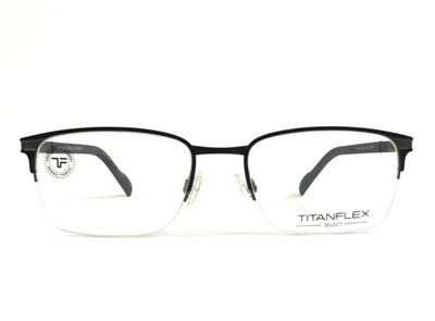 TITANflex Brillengestell 827062 10/BLK Schwarz Rechteck Halb-Rand 52-18-140