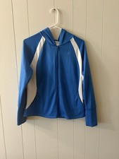 Danskin Now Women  s Large Blue Full Zip Casual Hoodie Sporty Running N5