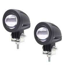 2 PCS Motorcycle Fog Lights LED Driving Amber White Spot Auxiliary Universal