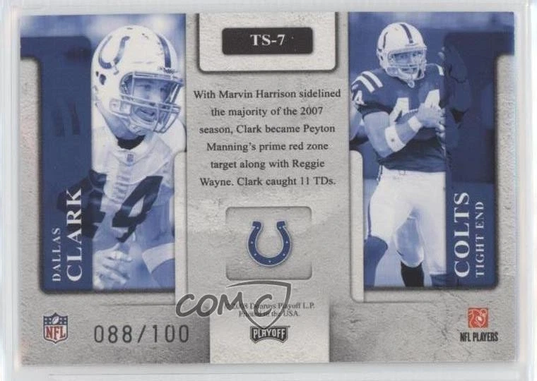 2008 Prestige TD Sensations Foil /100 Plaxico Burress #TS-4 - Image 2 of 2