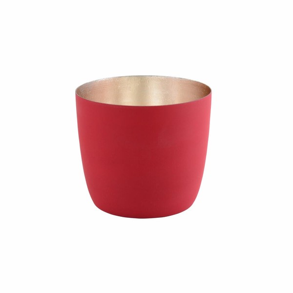 Gift Company Windlicht Madras M Teelichthalter Kerzenhalter Rot Matt Gold 8.5 Cm-image
