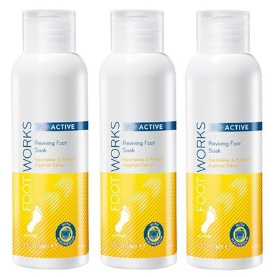 AVON Footworks Active Belebendes Fußbad, 3 Stück, NEU