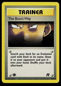 The Boss's Way 73/82 Team Rocket 1st Edition Uncommon Trainer