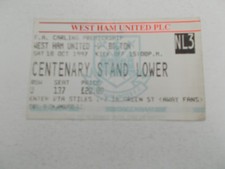 TICKET   West Ham United  v  Bolton  97/98   PREMIER LEAGUE